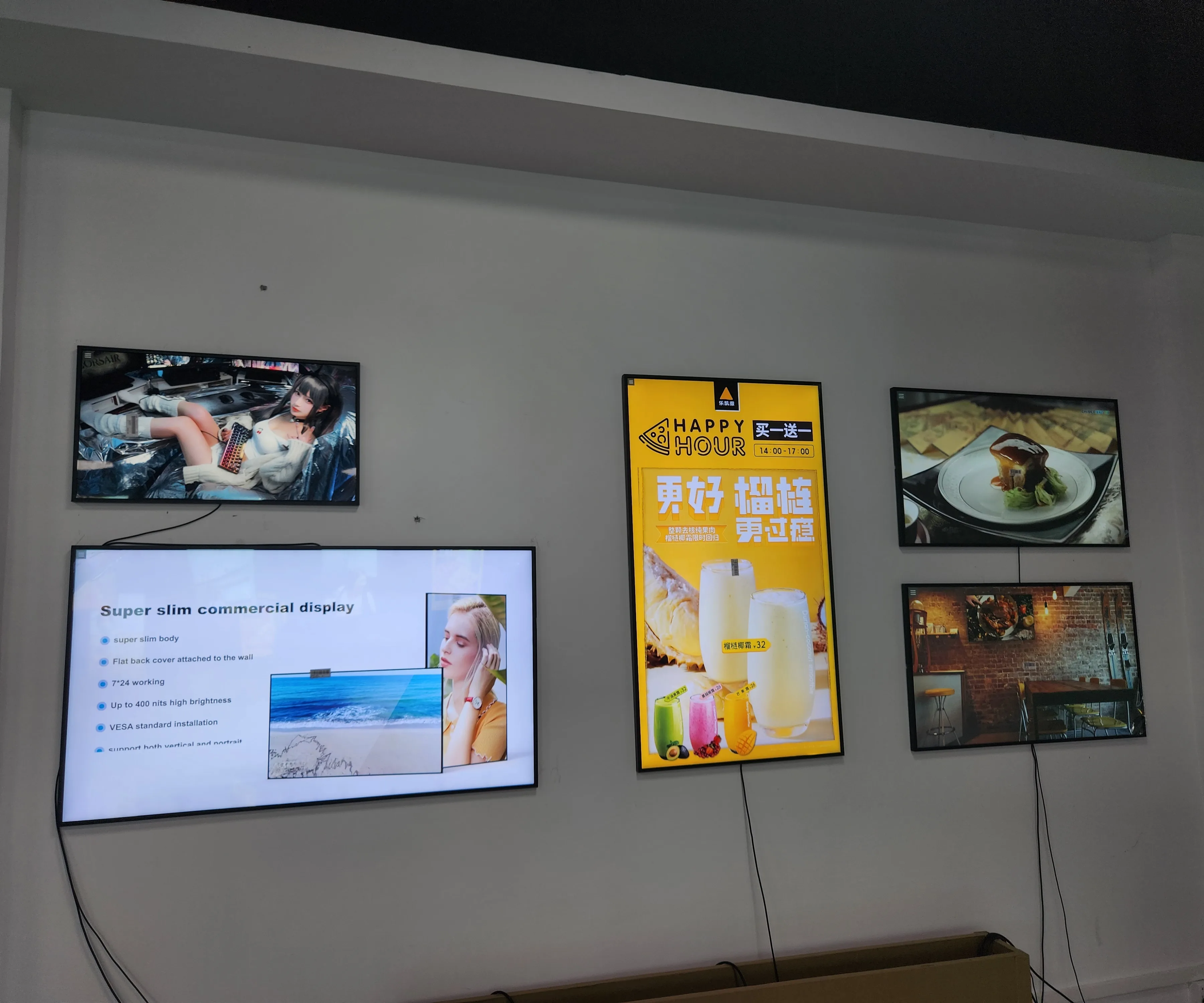 Wall Drive Thru Digital Menu Board Pizza Digital Board Display Screen Restaurant Lcd Panel Menu Board Digital Menu Display