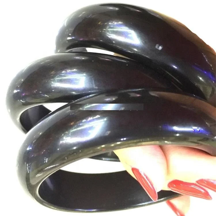 Fashion jewelry bracelet wholesale Obsidian gemstone bangle  Natural black obsidian jade hand carved real A stone bangle