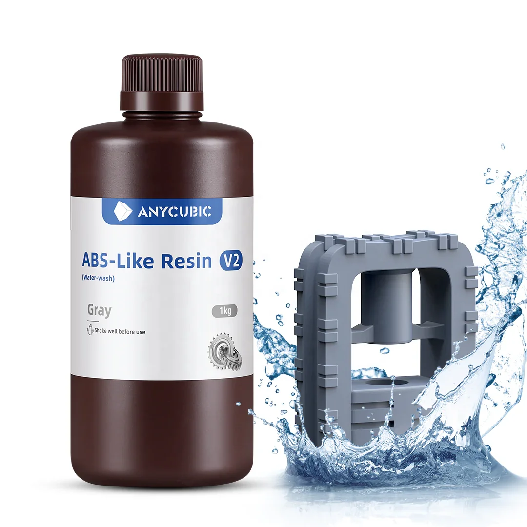 Anycubic Wholesale ABS-Like Resin V2 High Strength & High Toughness Water Washable & Low-odor UV Resin for Resin LCD 3D Printer