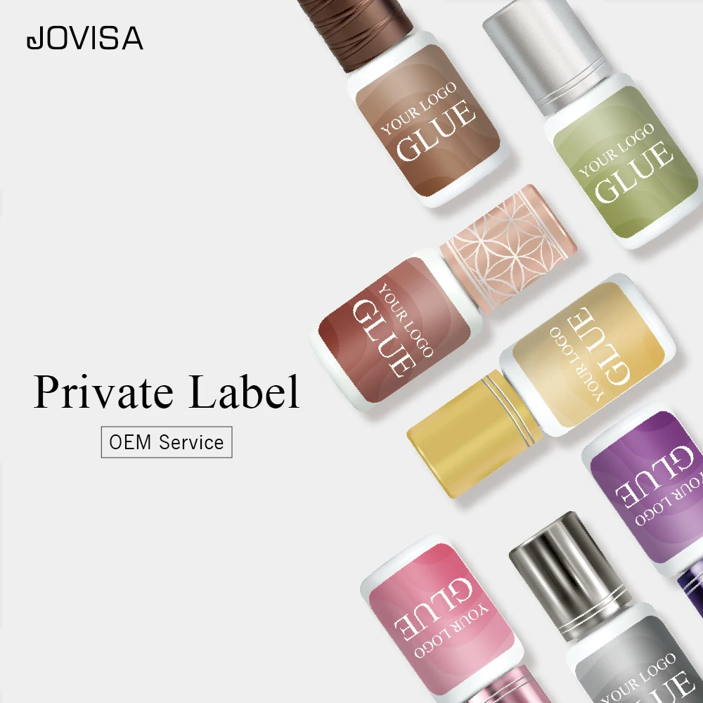 False eyelash glue JOVISA private label lash glue 1-2 sec fast drying latex free lash glue 30%-70%RH lash extension adhesive