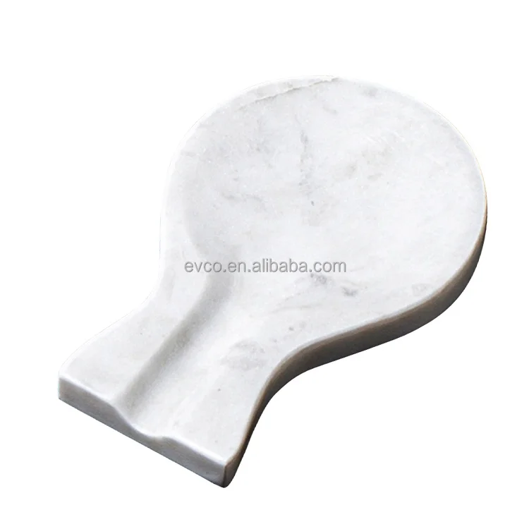 Creamy White Marble Kitchen Spoon Rest Spoon Holder for Kitchen Counter