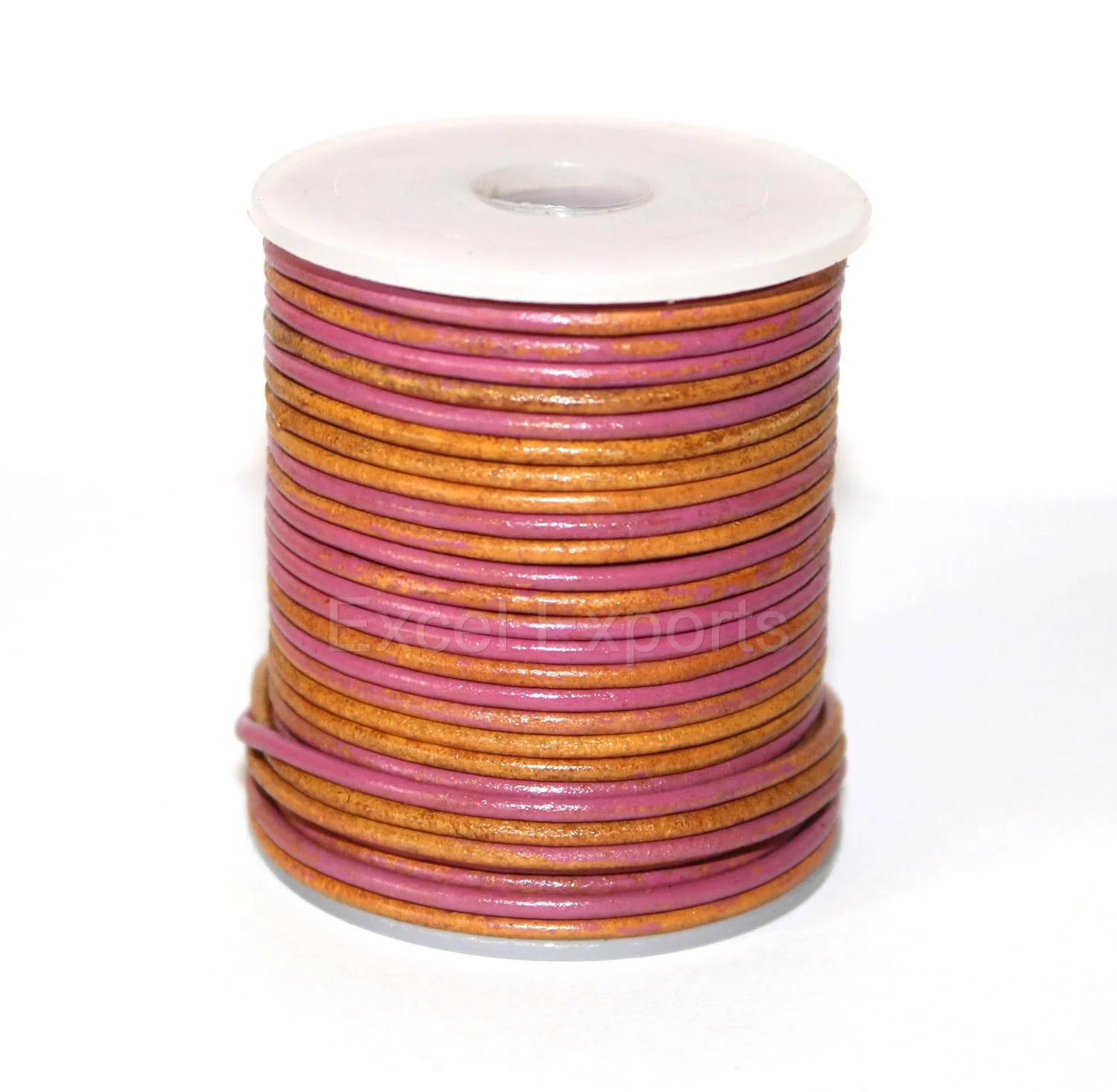 Multi Color Leather Cords Two tone cord for bracelet making fashion designing 2mm packed in 25 meter rolls Wholesale laces.