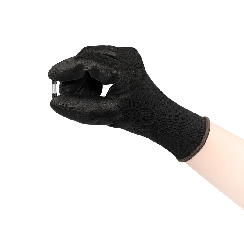 Wholesale Black High Quality Durable Wear resistant and Non-slip Work Pu Gloves