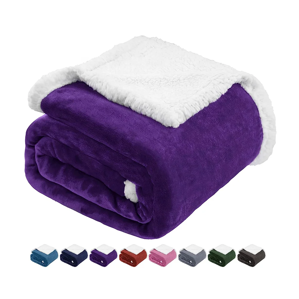 Wholesale Coral Polar Fleece Blanket For Winter Factory Design Sherpa Throw Flannel Blankets For Home Decor