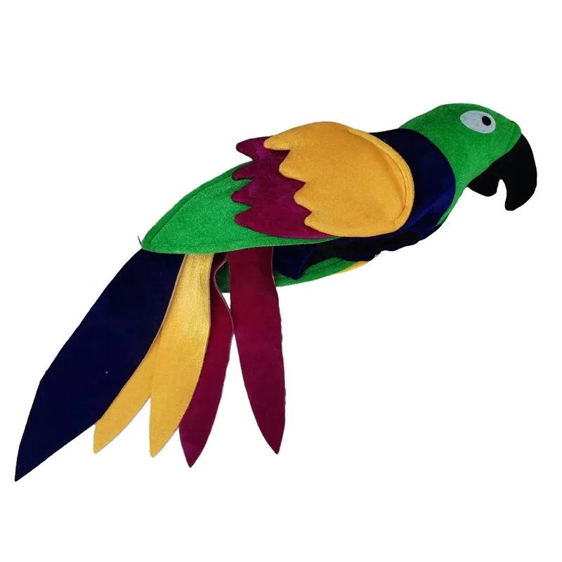 Halloween Costume Plush Novelty Tropical Funny Animal Parrot Hat for Carnival Party