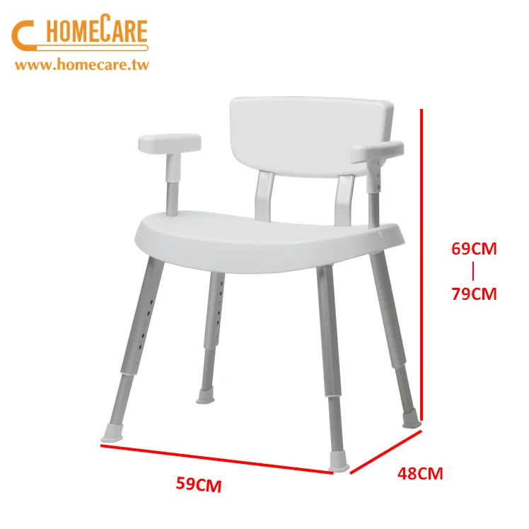 New Design Wholesale Aluminum Heavy Duty Shower Chair Tool Free Adjustable Height Multifunctional Bath Stool for Sale