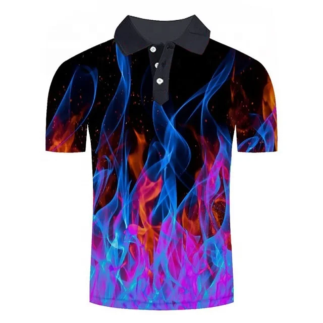 
High Quality Custom Sublimation Printing Polyester Men Short Sleeve Quick Dry Sports Golf Polo T Shirt 