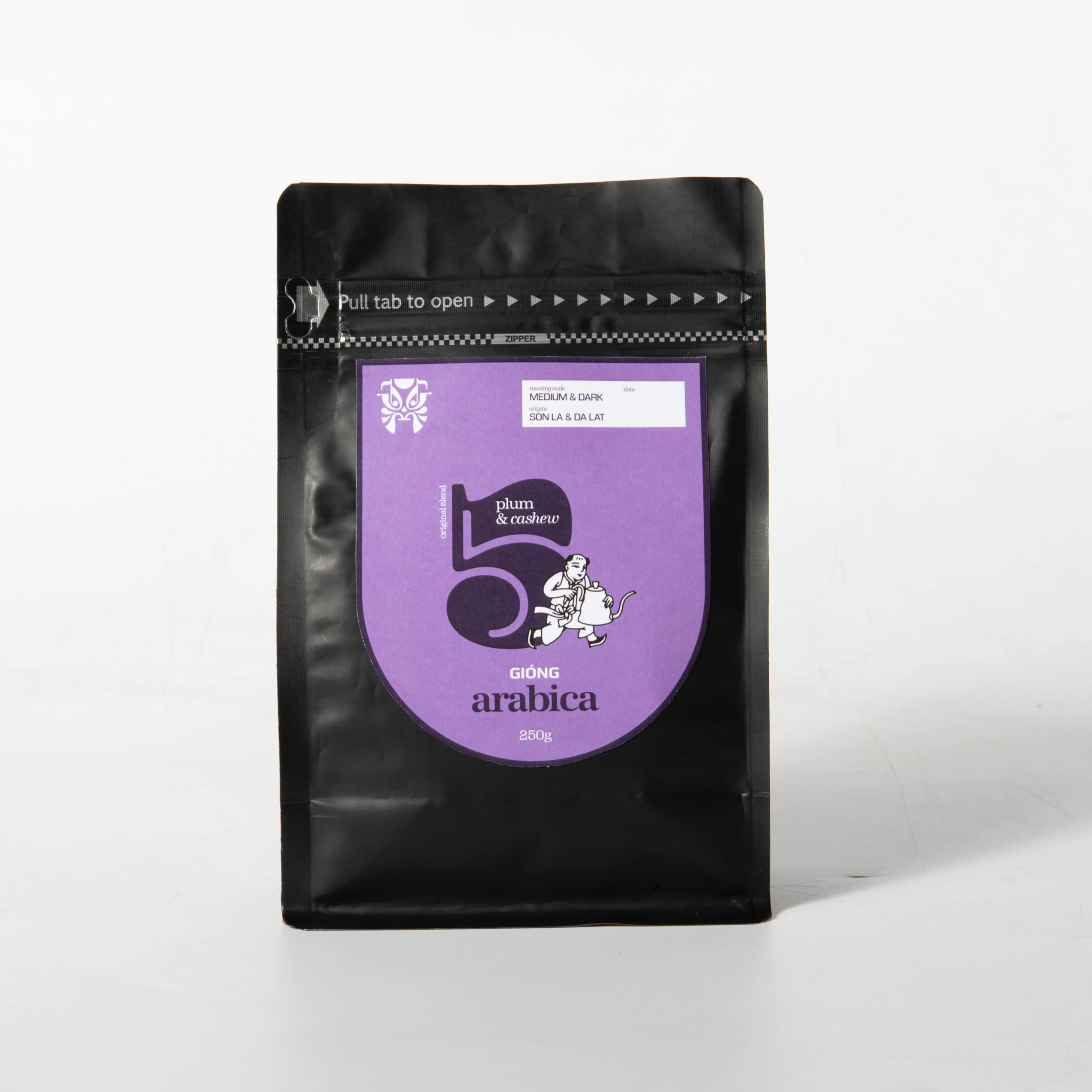 100% arabica coffee with Plum & Cashew flavour notes Giong Arabica 5 THE FESTIVE COFFEE Medium & Dark roast in whole beans