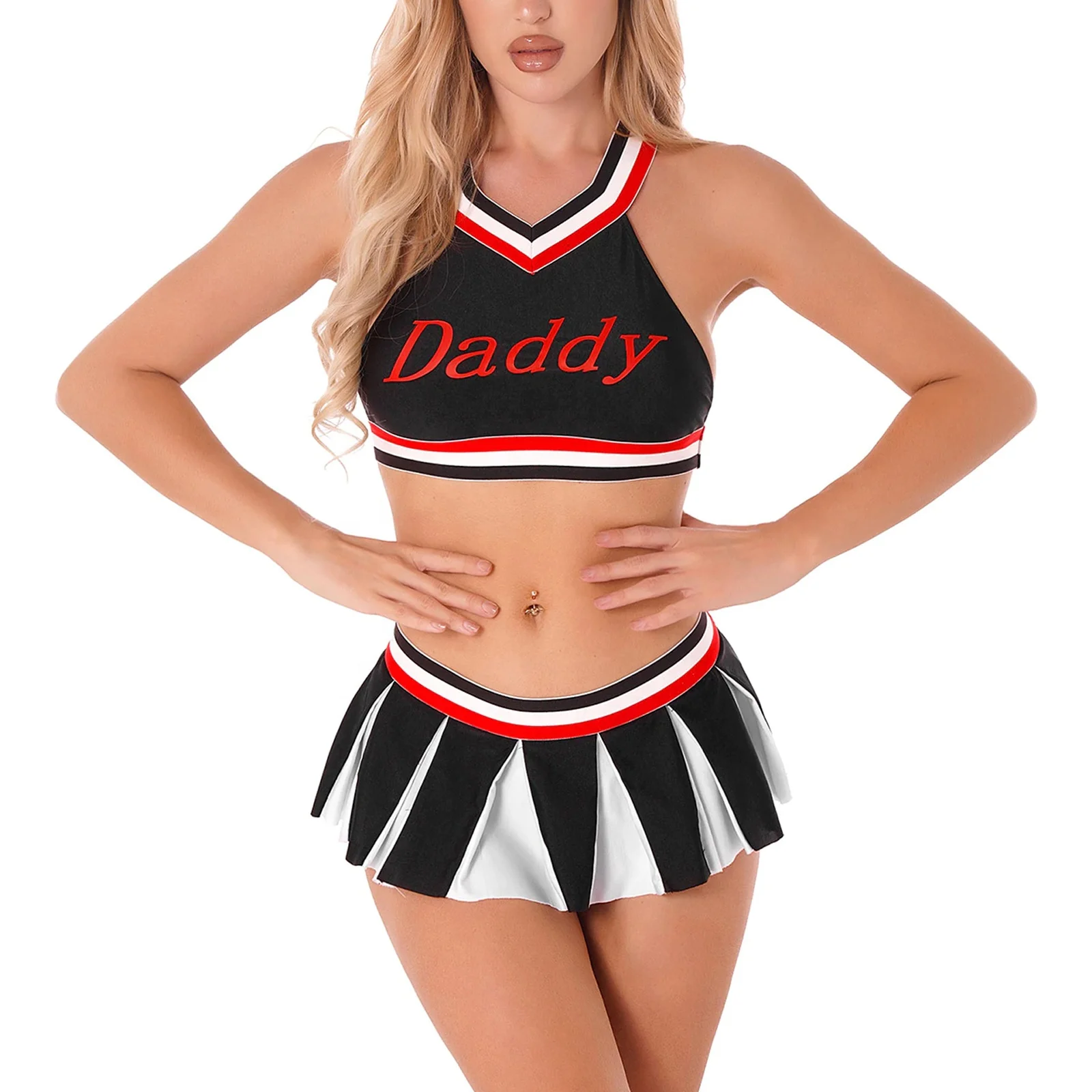 Top quality cheerleading uniforms sublimation girls cheerleader team uniform set hot comfortable cheer dance uniforms