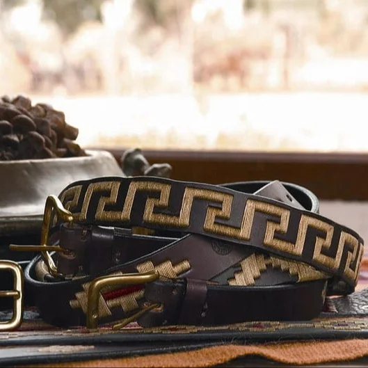 Handmade Full Grain Leather Belt with Custom Embroidery Premium Luxury Belts unisex polo belts Ready to Ship