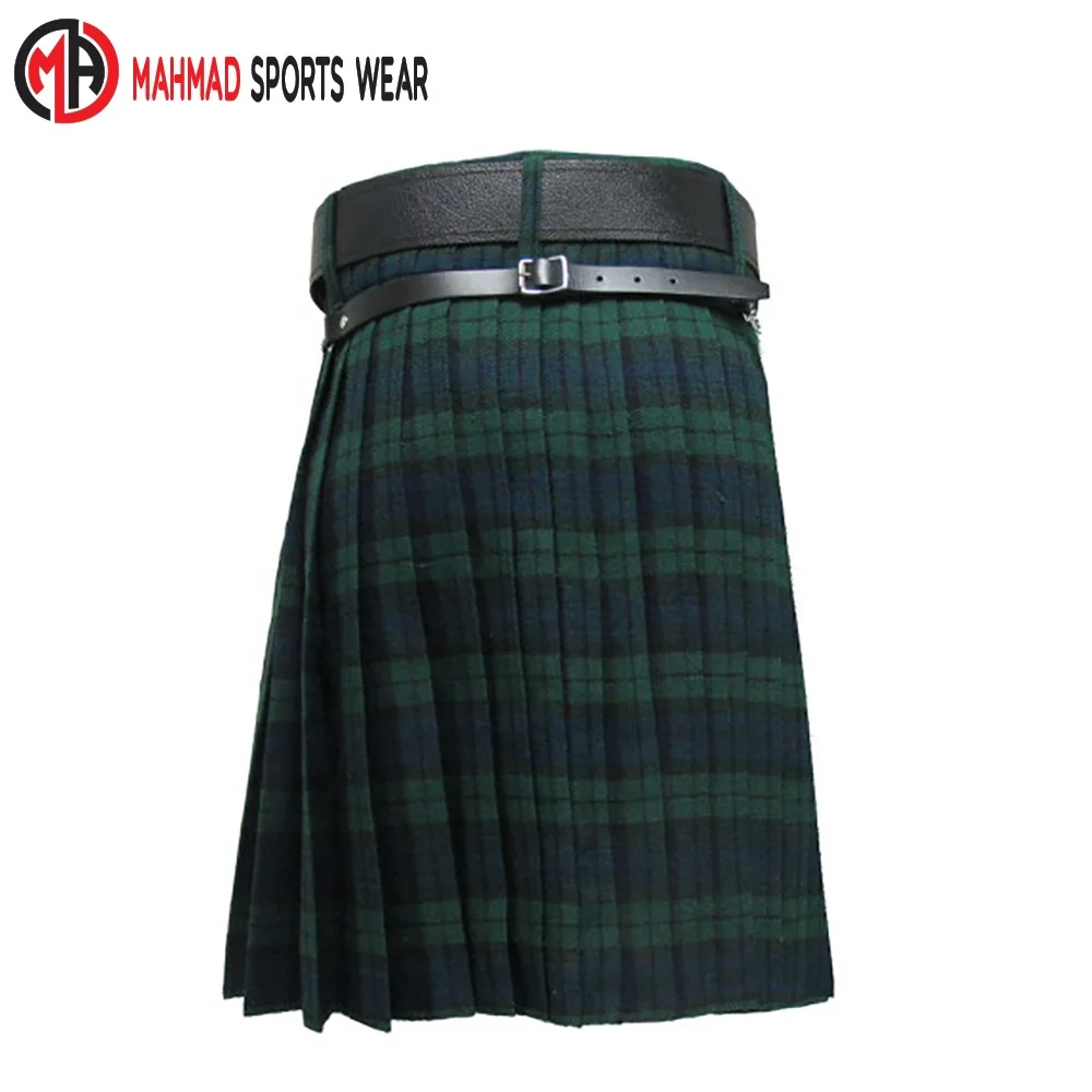 High Quality New Custom Made Black Watch  Active Mens Scottish Kilt Mens Highland Traditional Kilts Kilts Plaid Skirts