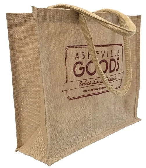 Fashion Design Eco-Friendly custom logo Burlap Market Reusable Grocery Bags Tote Jute Bag Rope Handle