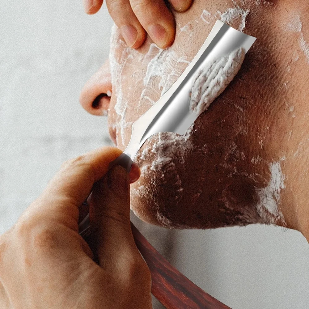 High Quality Straight Edge Razors Blade Stainless Steel Barber Wood Foldable Handle Beard And Hair Razor Adjustable Custom Logo