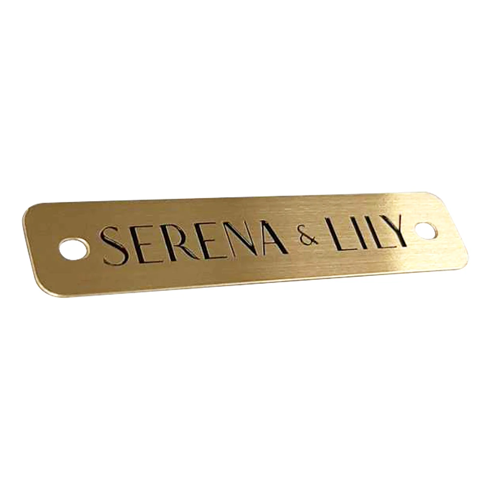 Durable Metal Nameplate Copper Serena & Lily for Metal Label with Two Holes
