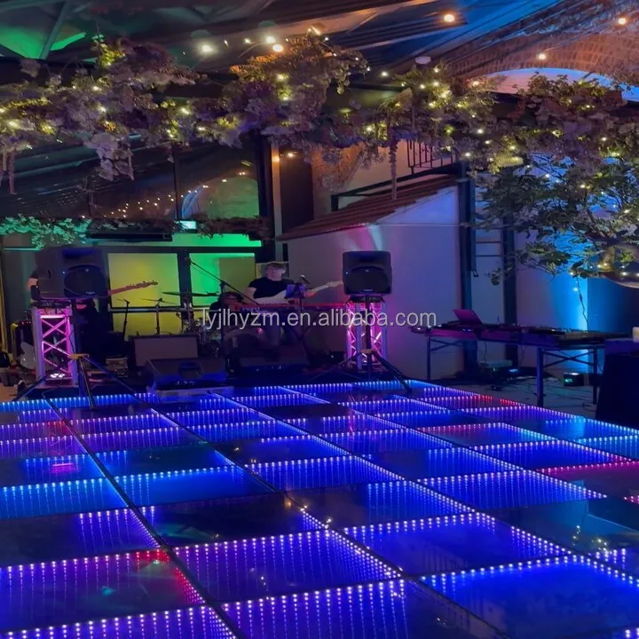 Китайский поставщик дискотека светодиодное зеркало rgb ночной клуб цифровая Цветочная Светодиодная панель со звездообразной подсветкой Свадебный 3d танцпол бесконечности