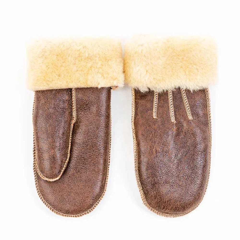 Outdoor Fashion Women Touchscreen Suede Leather Full-Finger Fur Sheepskin Winter Breathable Leather gloves from Pakistan