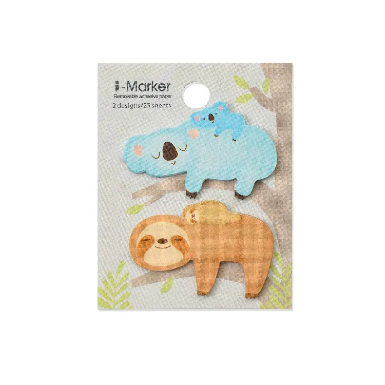 [6] Good Quality Planner Animal Sticky Notes Stationery Koala Sloth Memo Pad for Office