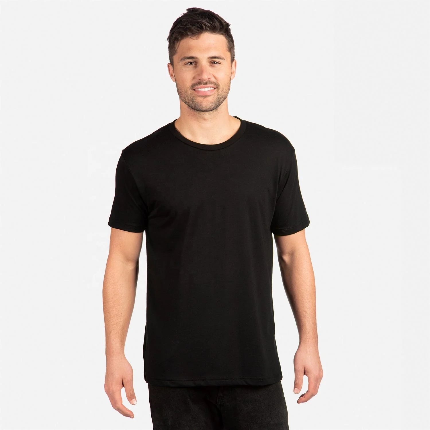 Next Level Apparel 6010 Black Unisex Tri-Blend Crew Neck T-Shirt Classic Tri-Blend Jersey Breathable Unisex Tri-Blend T-Shirt