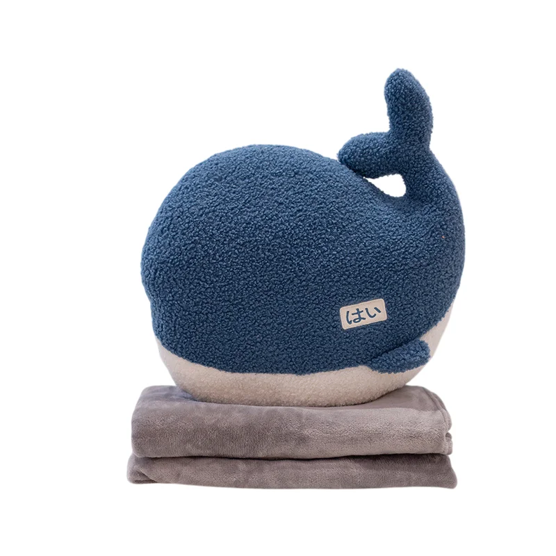 Kawaii Simple Design Creative Plush Sleep Sheep and Whale Stuffies Super Soft Sofa Cushion Pillow with PP Cotton Filling