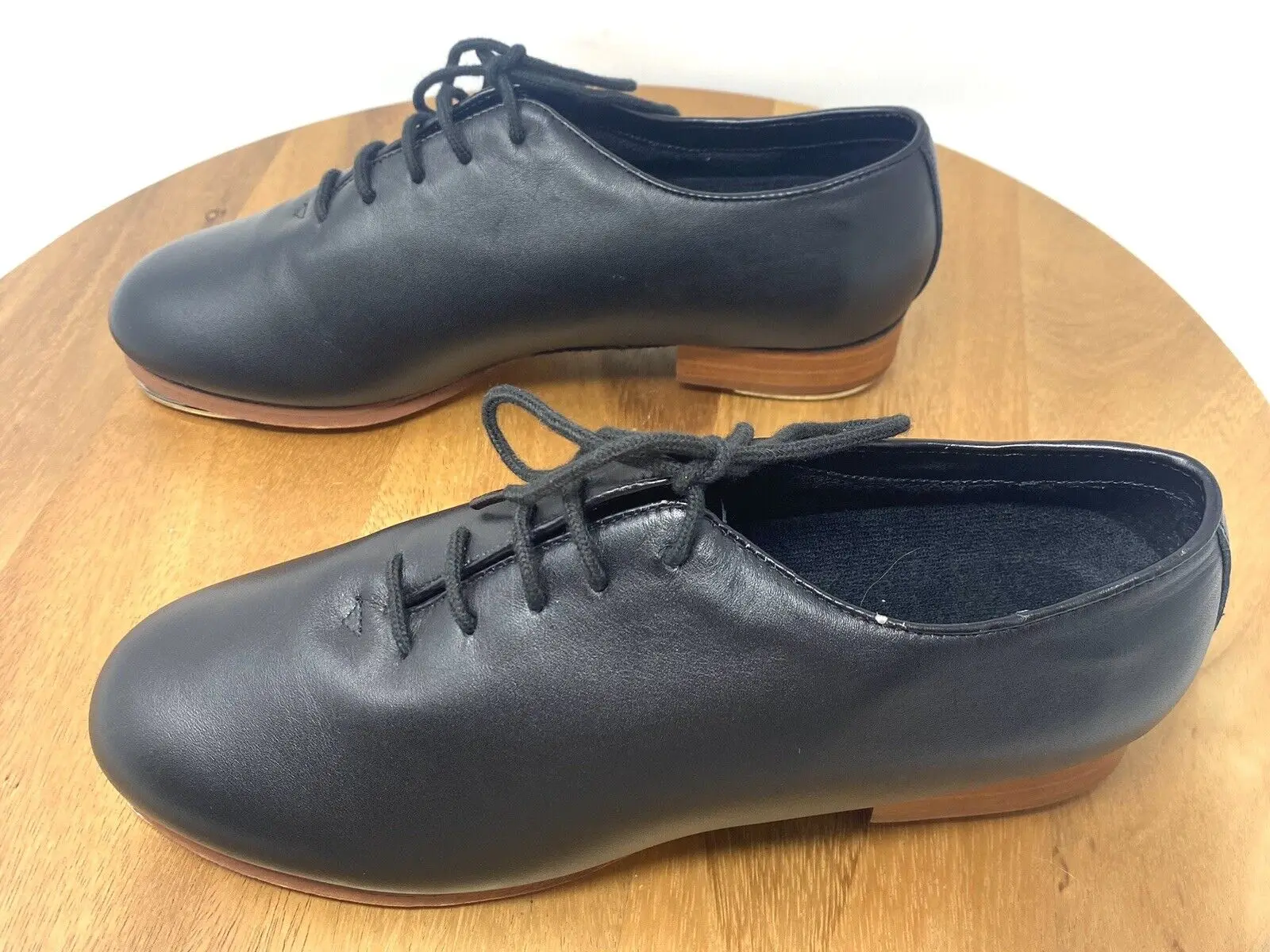 Tap Flex Slip On Leather Jazz Dance Shoes Black Womens custom Size women iron outsole tap shoes