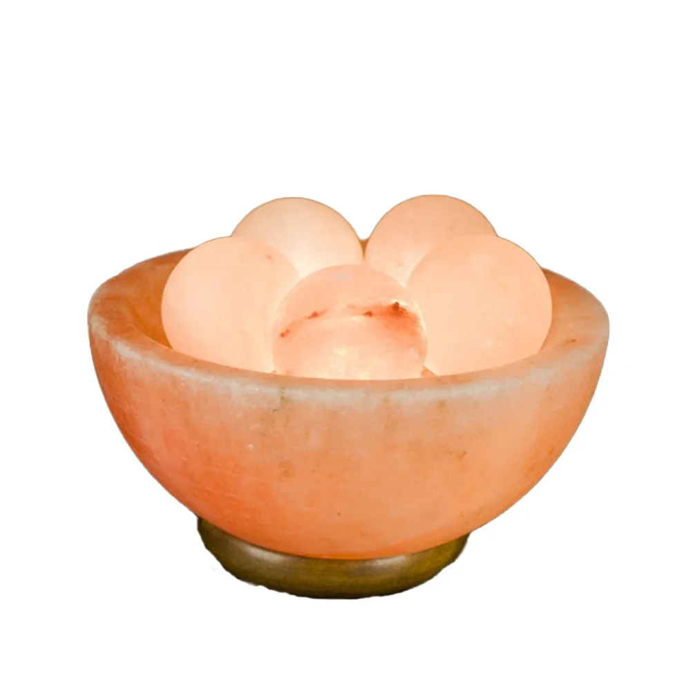 Fire Bowl Salt lamp with Round Balls