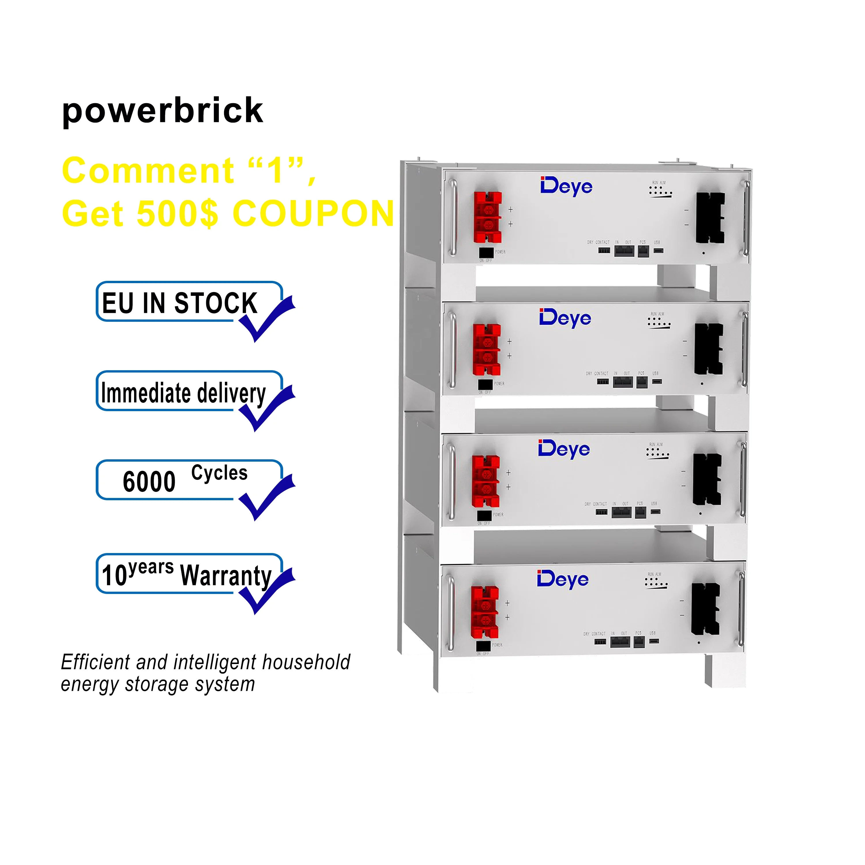 Литий-ионный аккумулятор Deye 48v 51 2 v 100ah 120ah se-g5.1-b 5 кВт кВтч 12 se-g5. 1pro lifepo4 литиевая батарея со скидкой