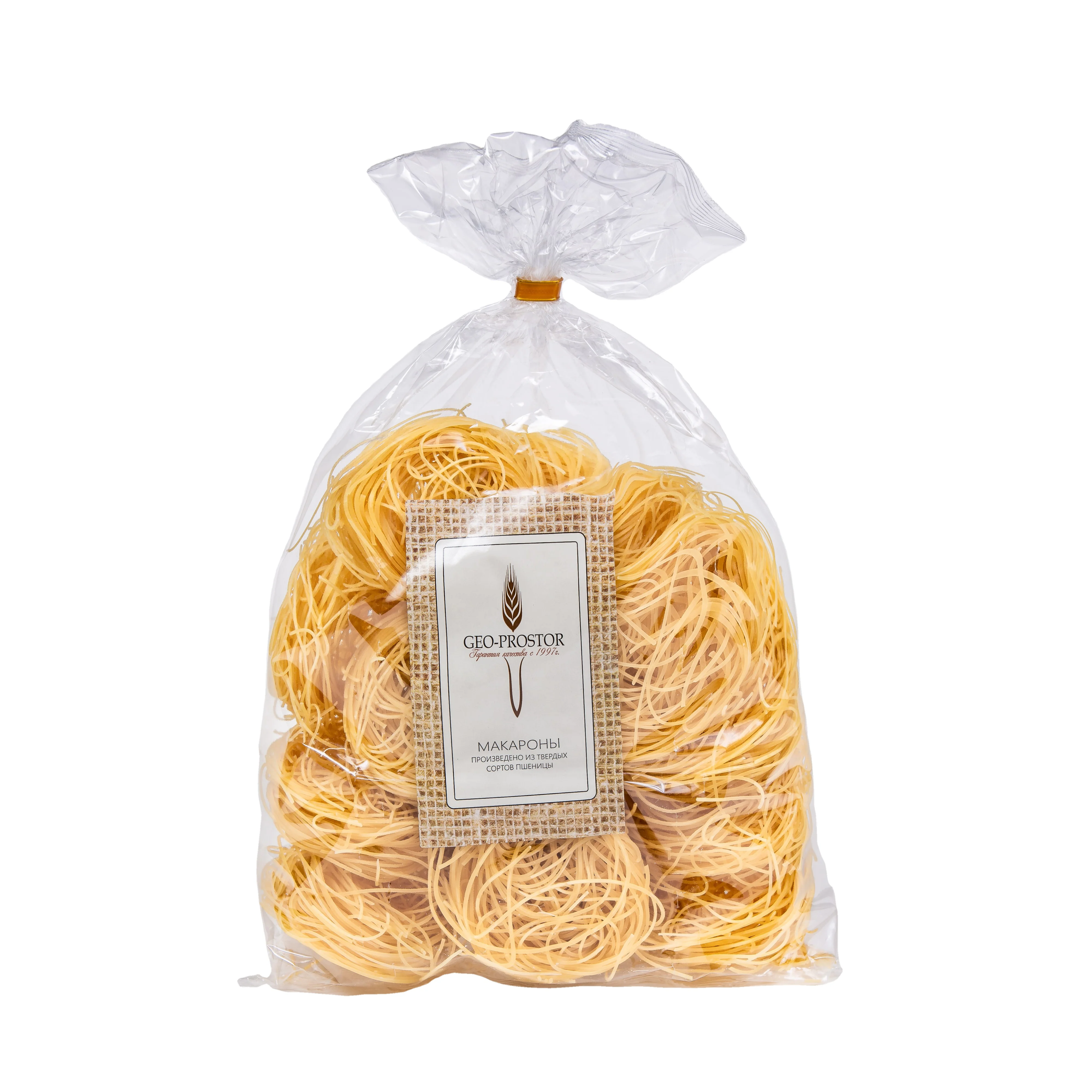 500 г, прозрачная упаковка, высокое качество, сертификация EAC, пищевая твердая мука «Capellini», гнезда, лапша