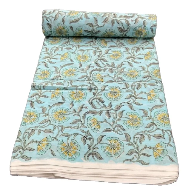 Beautiful Floral Print Fabric Indian Soft Cotton Fabric Dressmaking Fabric By The Yard Printed Fabric Sewing And Quilting Fabric