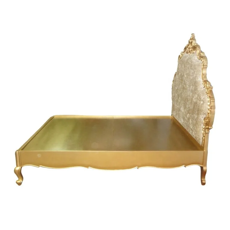 Каркас кровати из массива дерева ручной работы с мягкой обивкой изголовья бархатной ткани для мебели спальни и