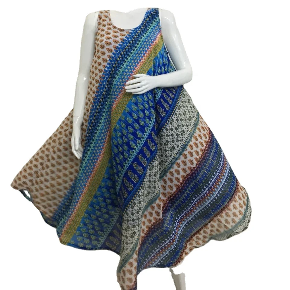 Exclusive Summer Dress New Umbrella Cut Maxi with Stretchable Lining Beautiful Printed Beach Calf Length Dress Plus Size Women