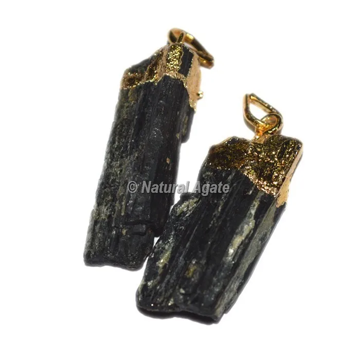 Crystal Quartz Natural Point Electroplated Necklace : Supplier of Electroplated Agate Pendants and Necklace