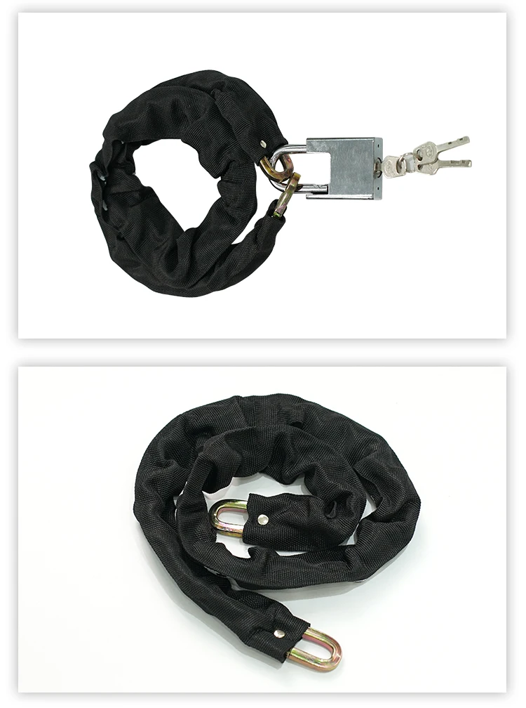 BOHU Bicycle Lock Chain Waterproof Alloy Steel Long Security Motorcycle Key Chain Lock