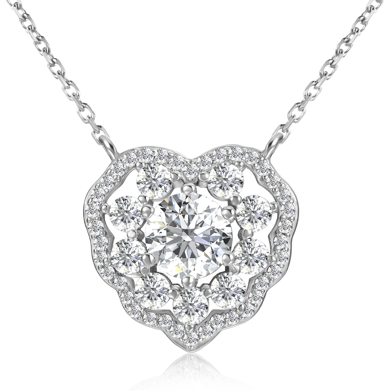 Affordable GRA Certified Moissanite Unique Jewelry 925 Silver Vintage Heart Shaped Pendant Necklace For Women Destiny Jewellery