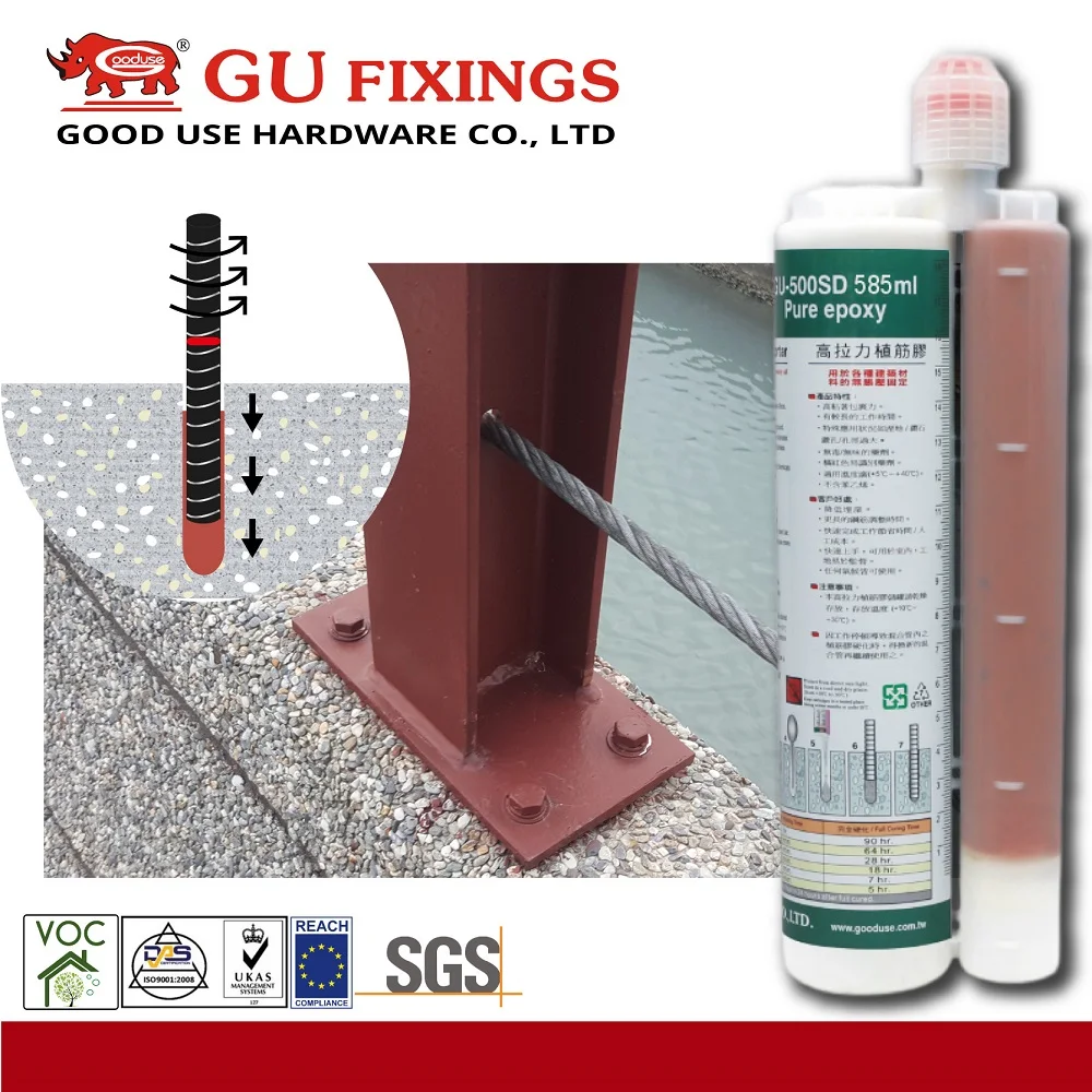 585ml two part cartridge epoxy adhesive for fixing anchor bolts