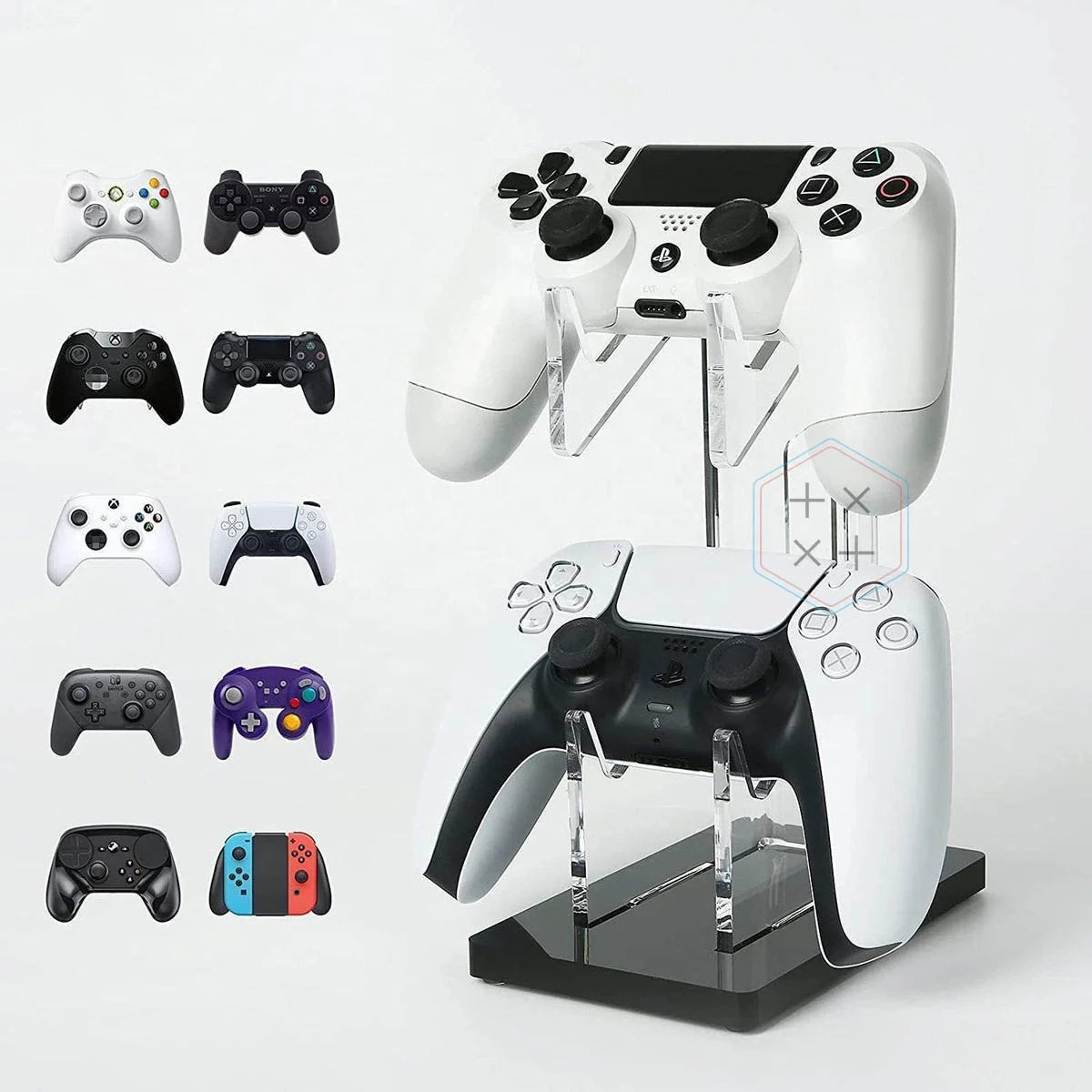 Прозрачный акриловый 2 яруса игровой контроллер держатель для Nintendo Switch Xbox PS5 PS4