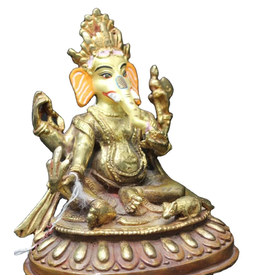 Hinduism статуя тибетской скульптуры Ganesha буддизм антикварная отделка Бронзовый Металл высшего качества индийские религиозные