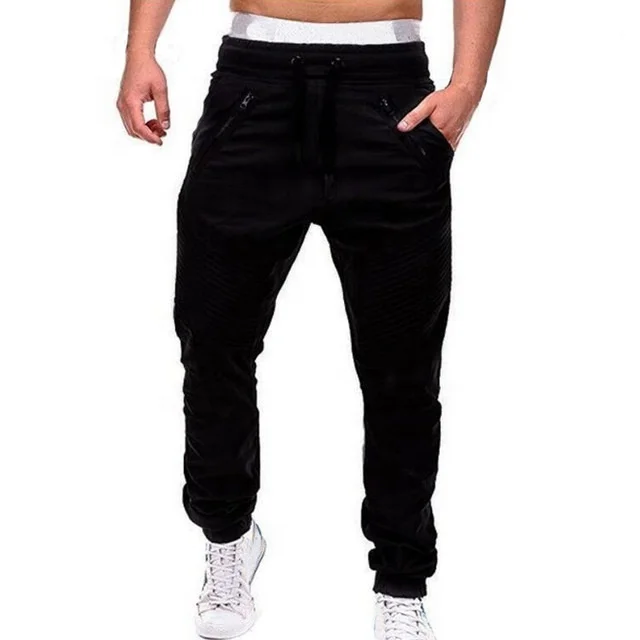 Men Casual Joggers Pants Solid Thin Cargo Sweatpants Male Multi-pocket Trousers New Mens Sportswear Hip Hop Harem