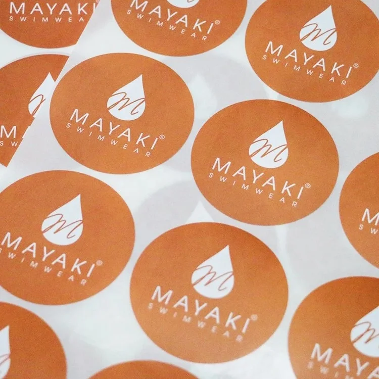 Custom Printed Circle Round Vinyl Adhesive Logo Label Sticker Printing, Synthetic Paper Flat Sheet Bottle Label Sticke