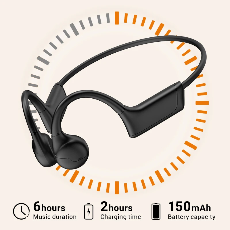 Новая трендовая гарнитура для бега с костной проводимостью, Беспроводные спортивные водонепроницаемые наушники с микросоединением