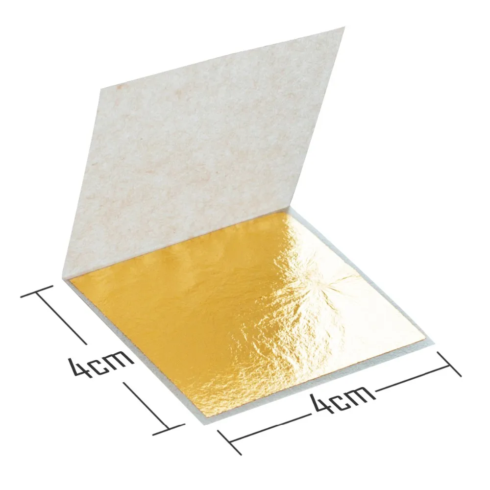 24K Edible Gold Leaf Sheets 4x4 cm Made of 99.99% Real Gold Pure Used in Beauty Routine and Makeup, Bakery and Pastry eg.