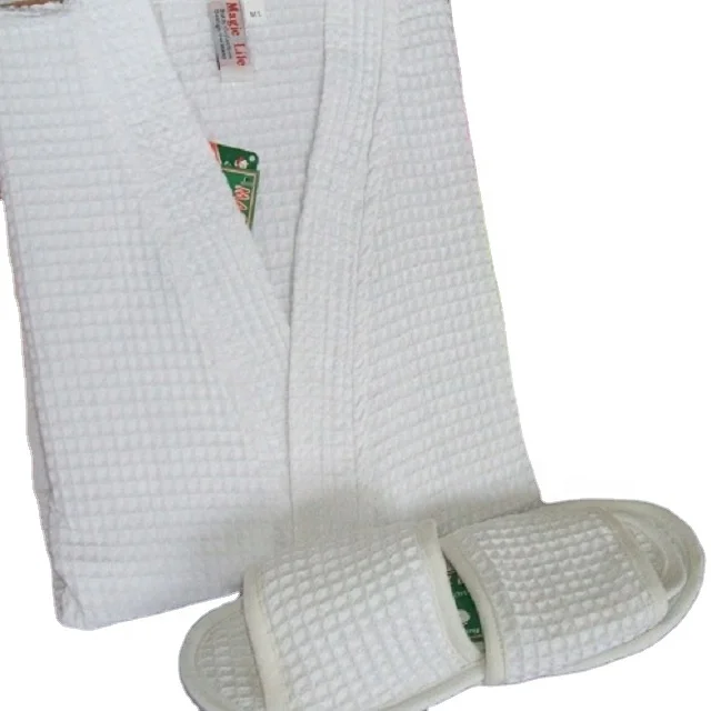 Лидер продаж, высококачественные банные халаты и тапочки из вафельного 100% хлопка