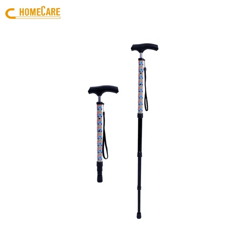 OEM aluminum tube 4 section pocket walking cane