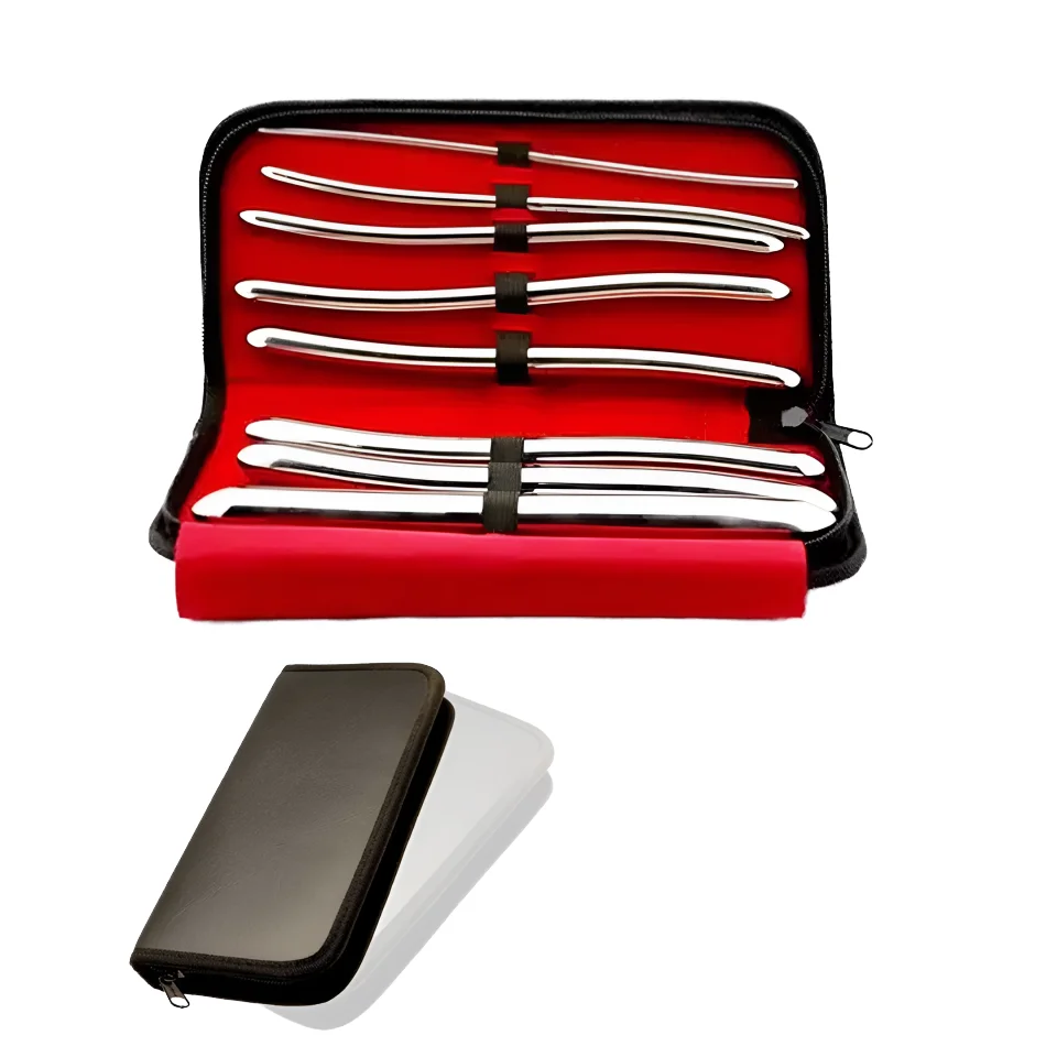 Hegar Dilator Set 8 Pcs with Carrying Case - Premium Stainless Steel Vaginal Dilators for Medical and Educational Use