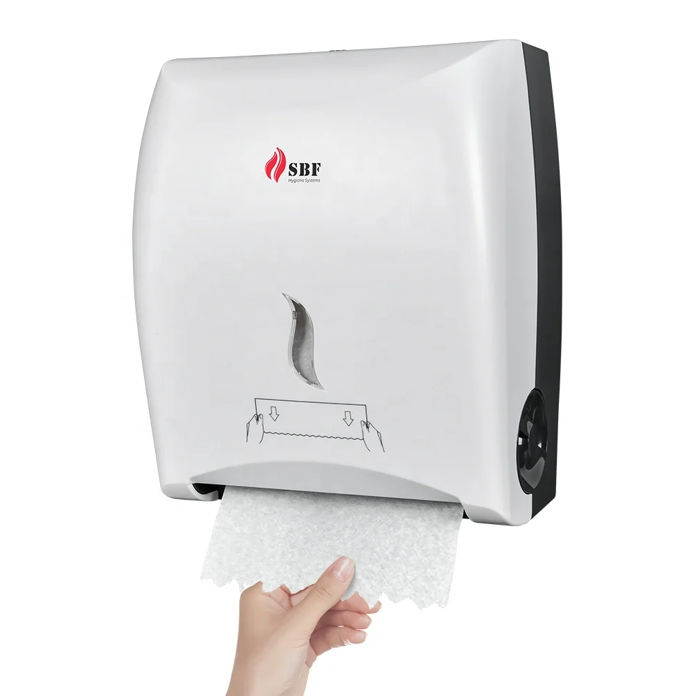 ABS Plastic Auto Cut Paper Towel Dispenser Bathroom Jumbo Roll Kitchen Multifold Hand Tissue Holder Toilet Wall Mounted