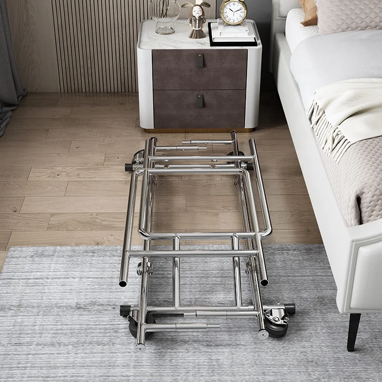 Factory Wholesale Double Rails Rolling Modern Heavy Duty Clothing Rack With Wheels Heavy Duty Clothing Garment Rack