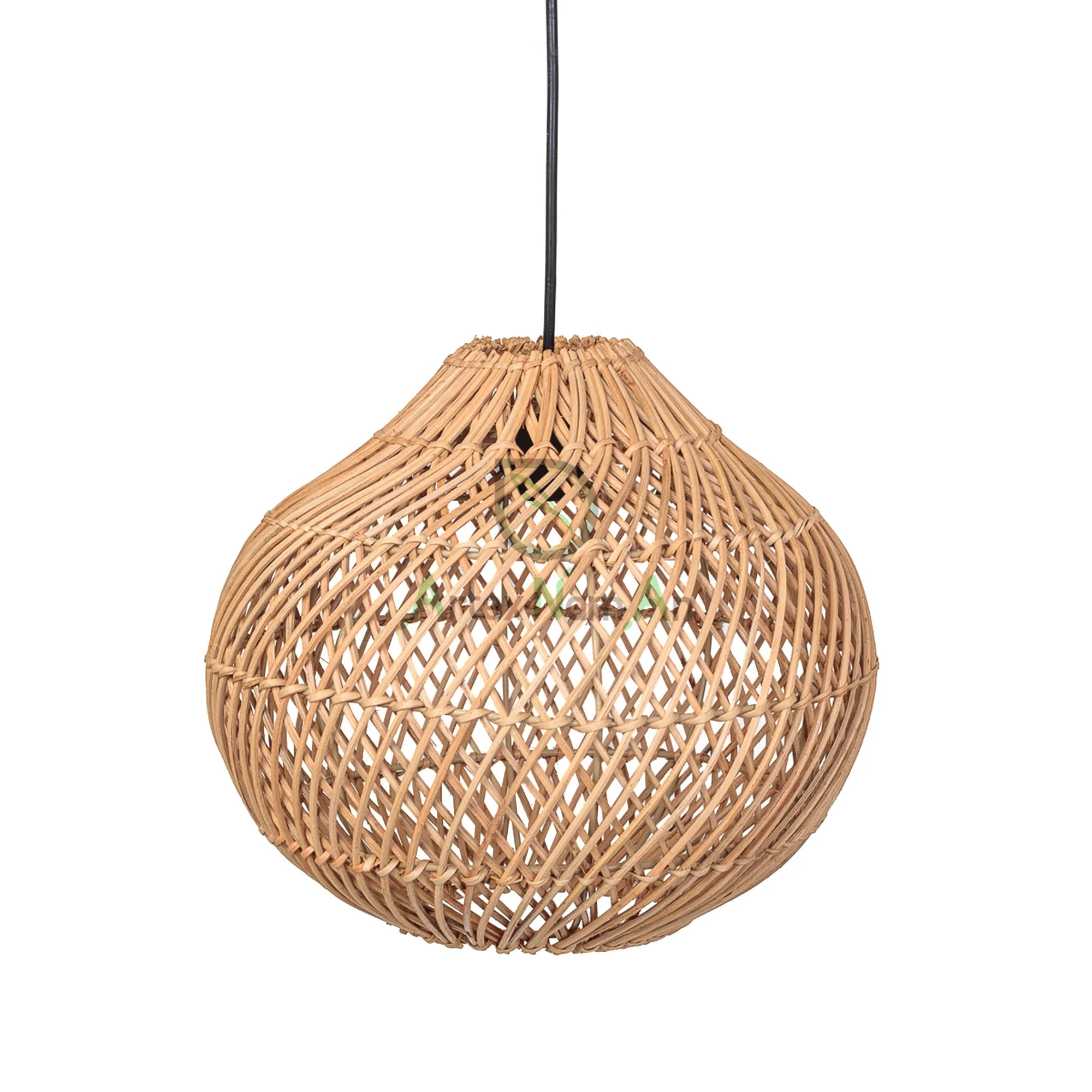 Handmade wicker rattan pendant lights kitchen hanging/bali hanging lamp shade frame/boho ceiling light lampshade for room decor