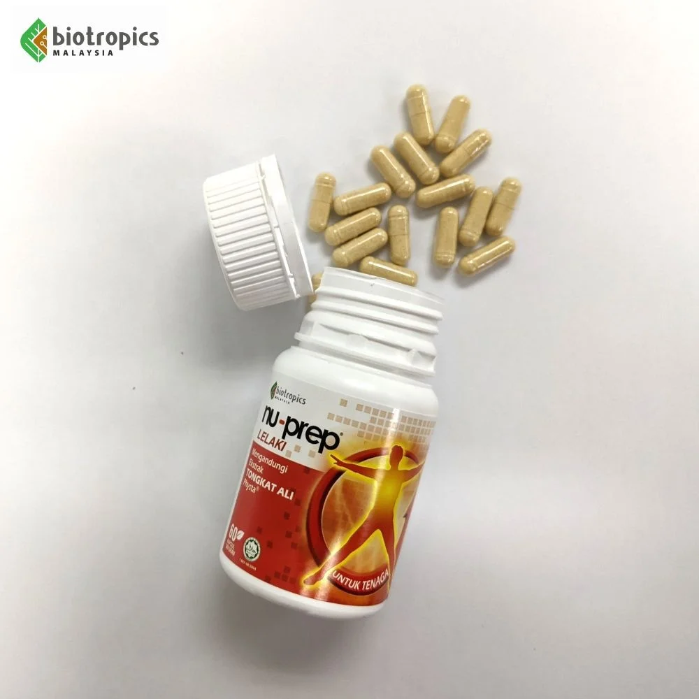 New Original Nu-Prep Brand Pure Malaysian Tongkat Ali Extract 60 Capsules Per Bottle for Male Vitality