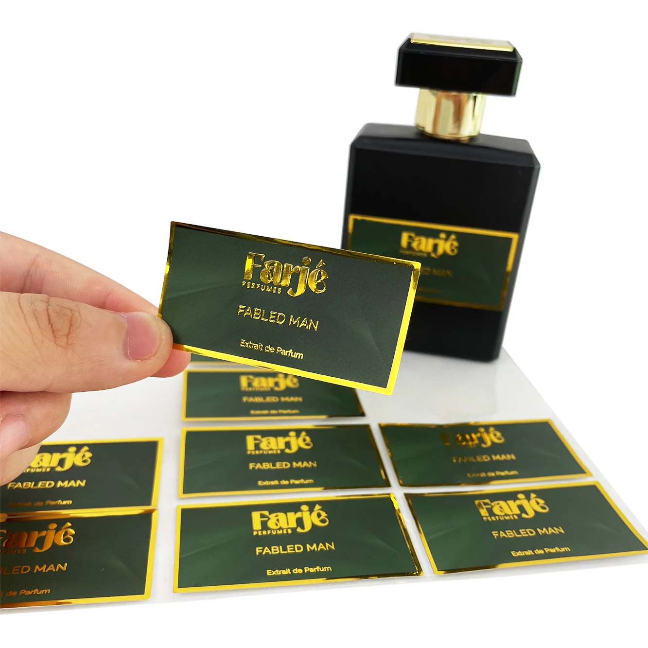 Factory wholesale deluxe printed vinyl perfume waterproof label stickers