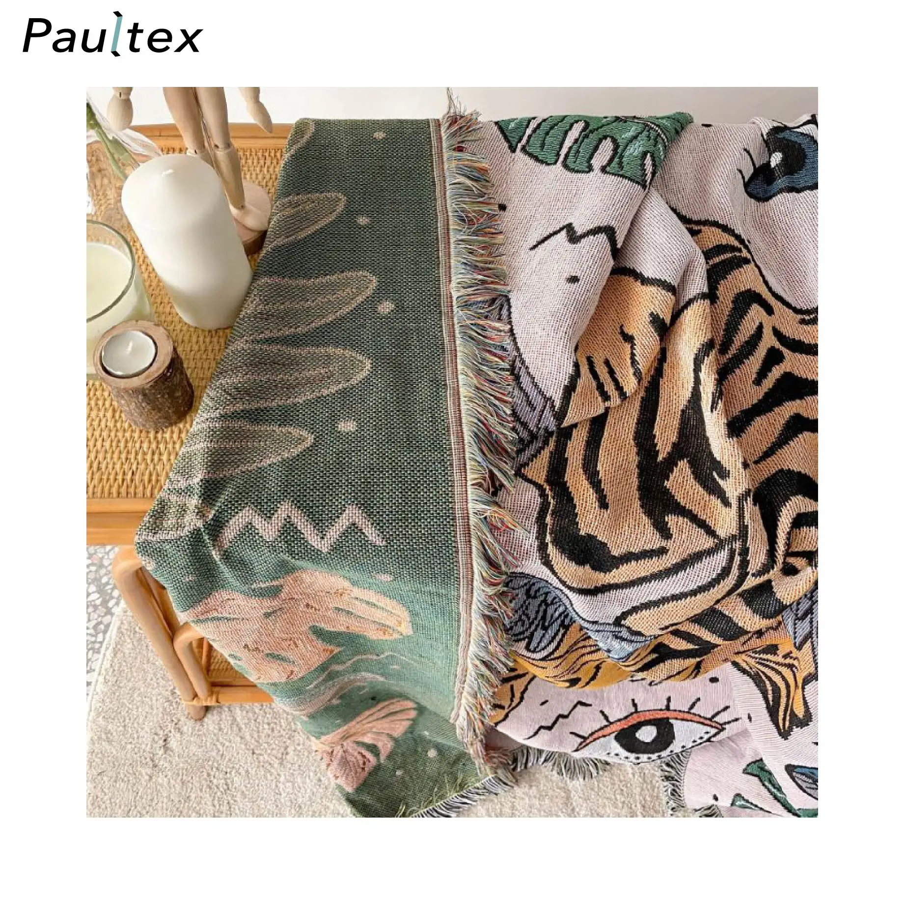 Hot Trendy Personalized Creative Sofa Knitted Tapestry Custom Logo Blanket