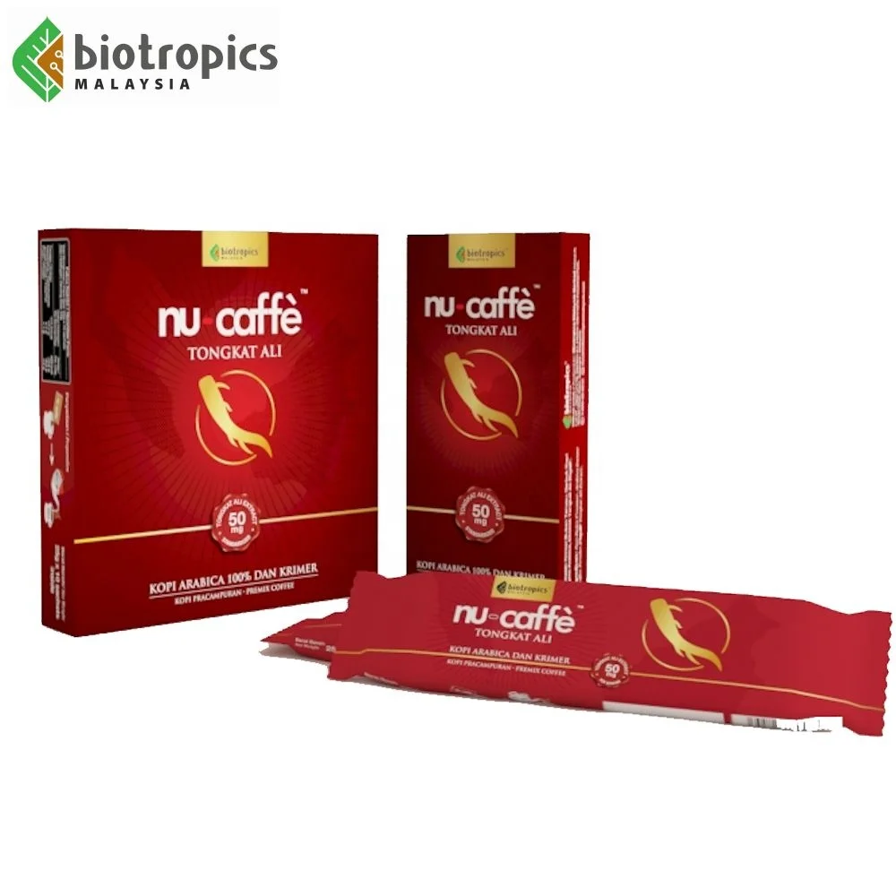 High Grade Functional Beverage Malaysia Nu-Caffe 5s Tongkat Ali Coffee Premix Instant Coffee Powder in Sachets